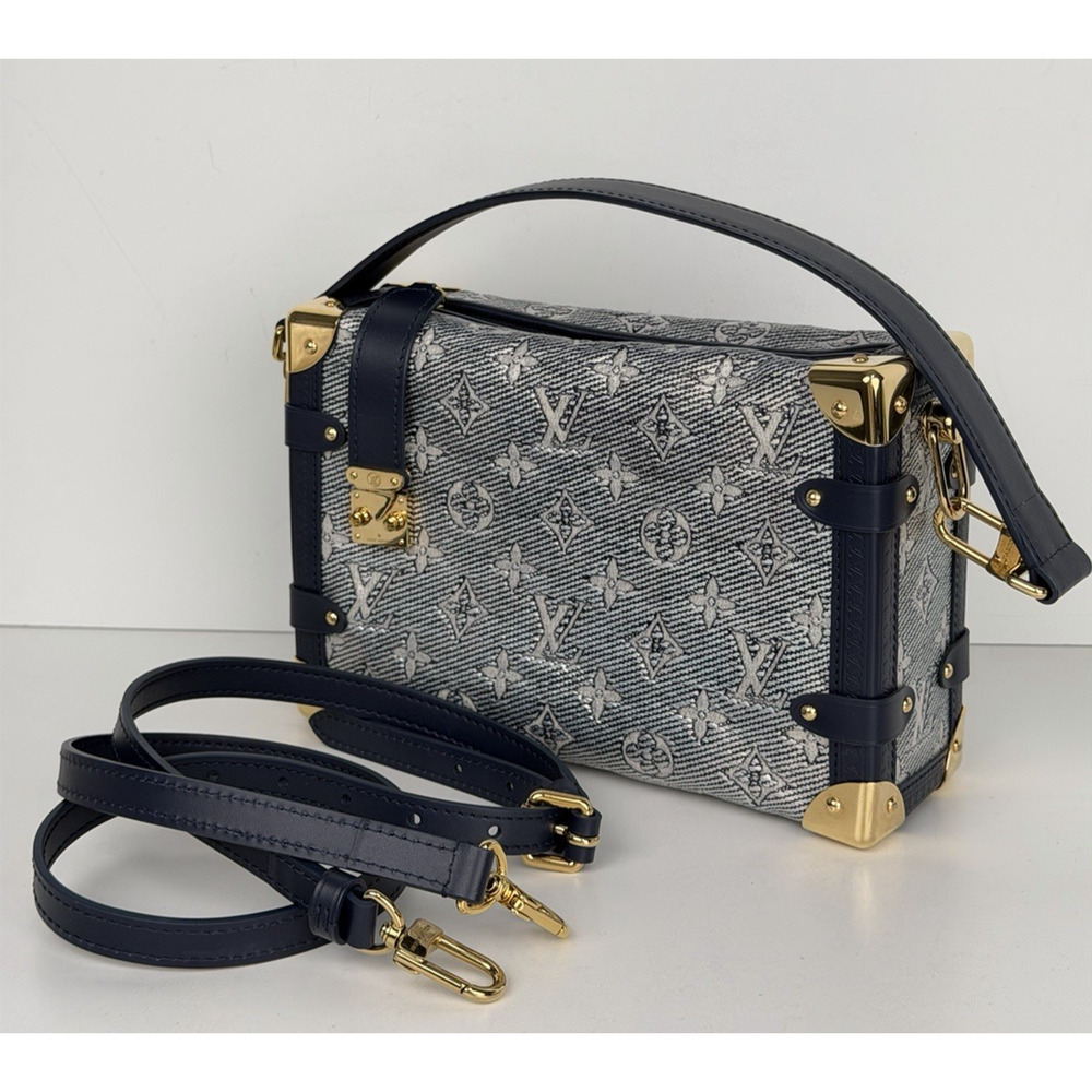 Louis Vuitton Side Trunk MM in Monoglam Jacquard and Leather Trim MicrochippedC3
